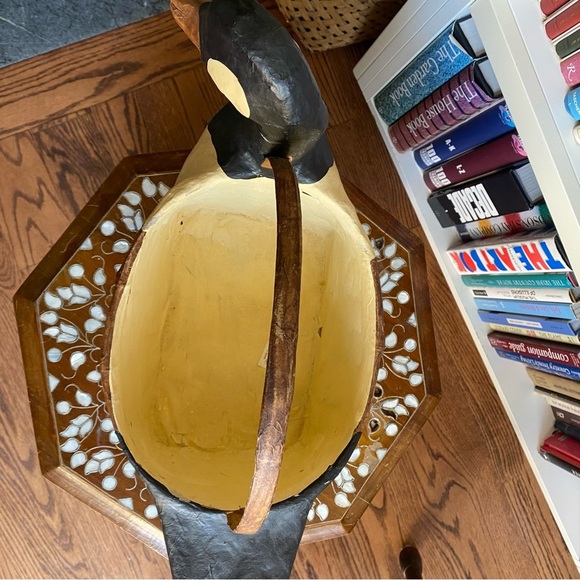 Vintage primitive papier-mâché duck-goose basket - Picture 4 of 9